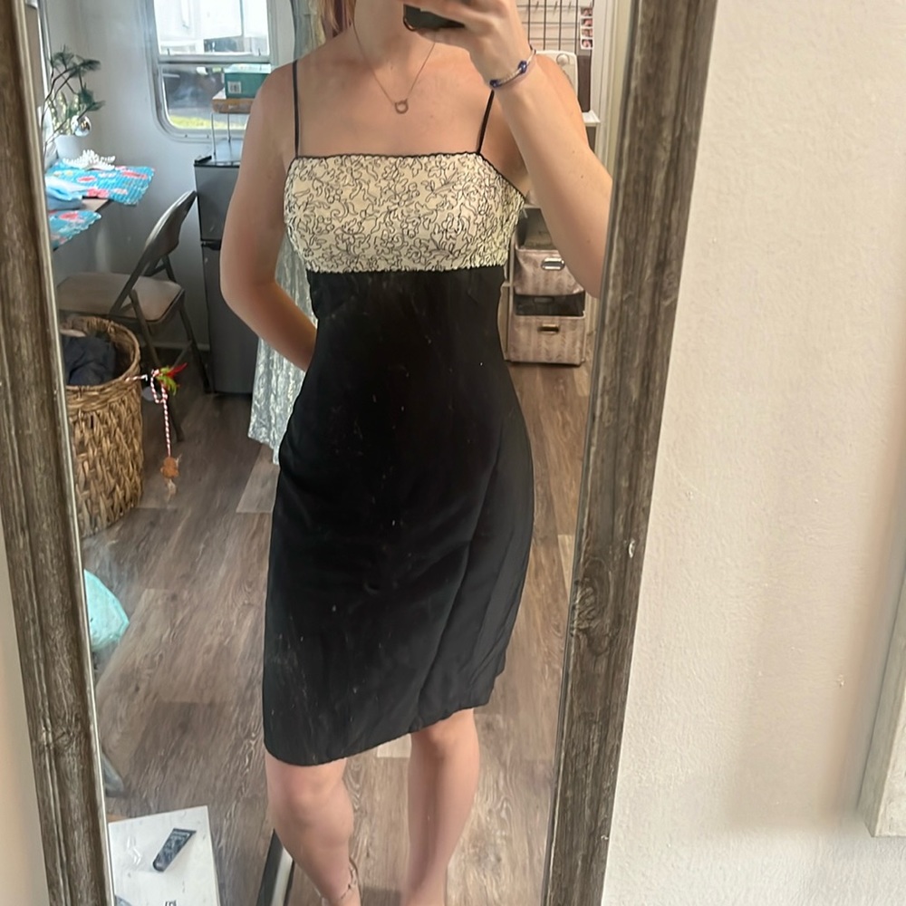 Ann Taylor satin semi-formal dress.